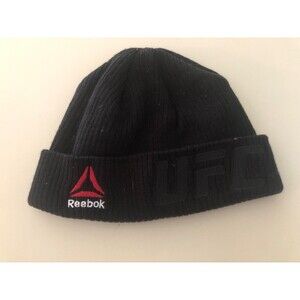 UFC Reebok Beanie Hat Adult One Size Fits Most Black Acrylic Winter Cap